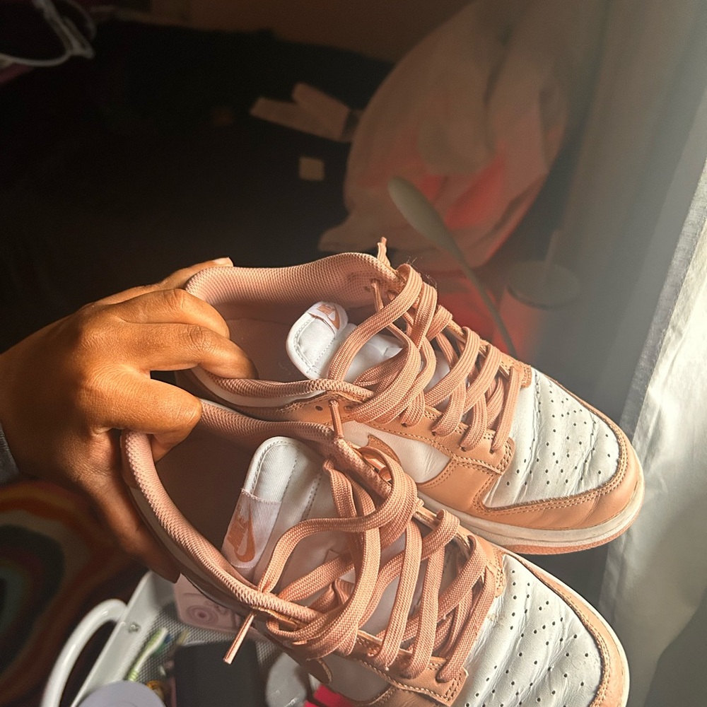 Nike Pink and Orange Sneakers Low-Top Athletic Shoes